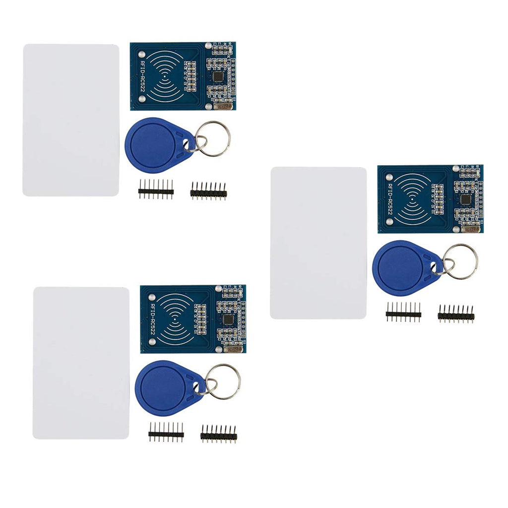  [AUSTRALIA] - HiLetgo 3pcs RFID Kit - Mifare RC522 RF IC Card Sensor Module + S50 Blank Card + Key Ring for Arduino Raspberry Pi