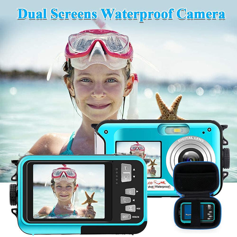 Leayjeen Kids Camera Case Compatible with YISENCE,HUENLYEL,S & P Safe and Perfect,Kansingand More Underwater Waterproof Digital Camera - Case for Toy Action Camera and Accessories(Case Only) dark blue - LeoForward Australia