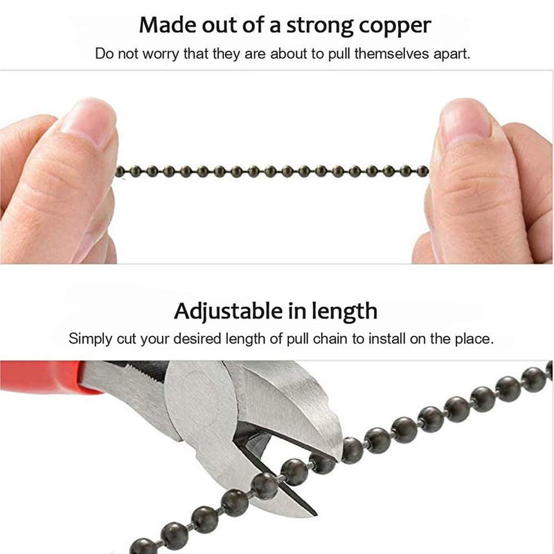  [AUSTRALIA] - Dotlite Copper Ceiling Fan Pull Chain Set, Decorative Totem Fan Pull Chain Pendant Extension, 12 Inches Lighting & Fan Beaded Ball Fan Pull Chain Extender Ornament with Connector, Moon and Sun (2Pack) 2pack