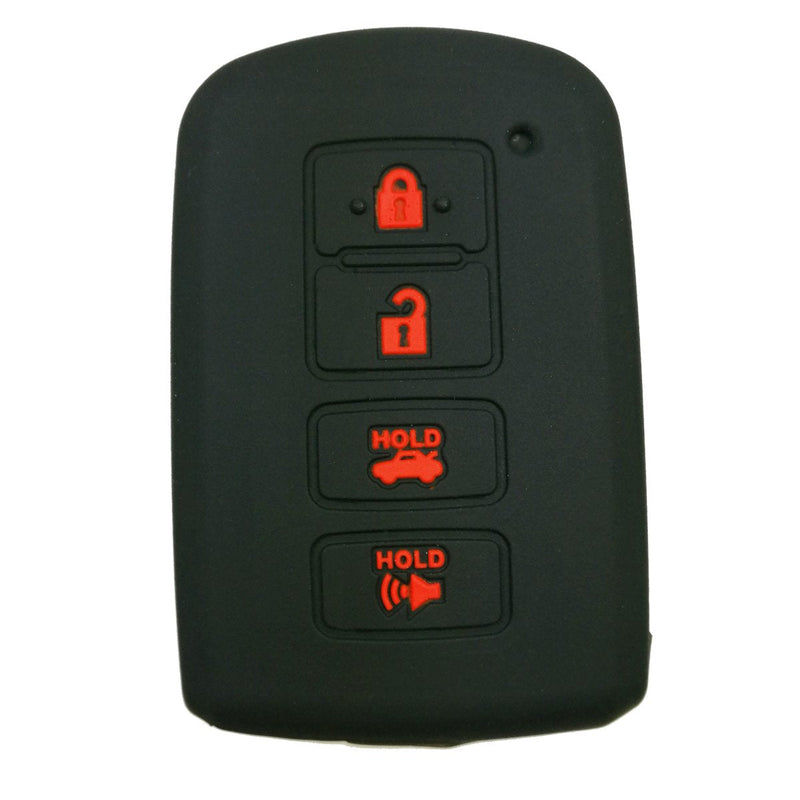  [AUSTRALIA] - Alegender 2Pcs Smart Key Cover Case Skin Protector Holder for 2018 2019 2020 Toyota Highlander RAV4 Camry Avalon Corolla 2021 Sequoia 4 Buttons Key 2Pcs Black