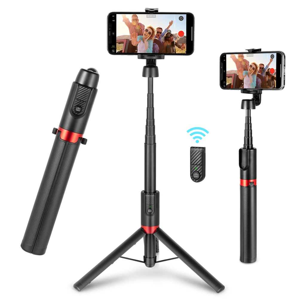  [AUSTRALIA] - SmallRig 51" Cell Phone Selfie Stick Tripod with Bluetooth Remote Extendable Travel Smartphone Tripod Stand,Portable,Lightweight Tripods for TIK Tok, Video Conference - 3375B