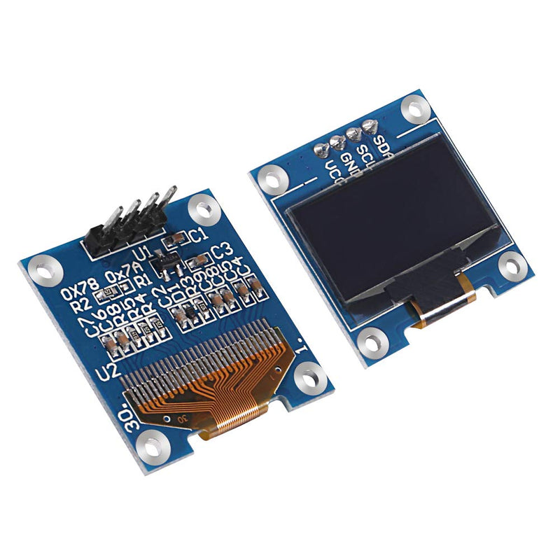  [AUSTRALIA] - ALMOCN 2PCS 0.96" OLED Module I2C IIC Serial 12864 128X64 OLED Display Module with SSD 1306 Driver(2PCS,Blue) 2Pcs 0.96" Blue