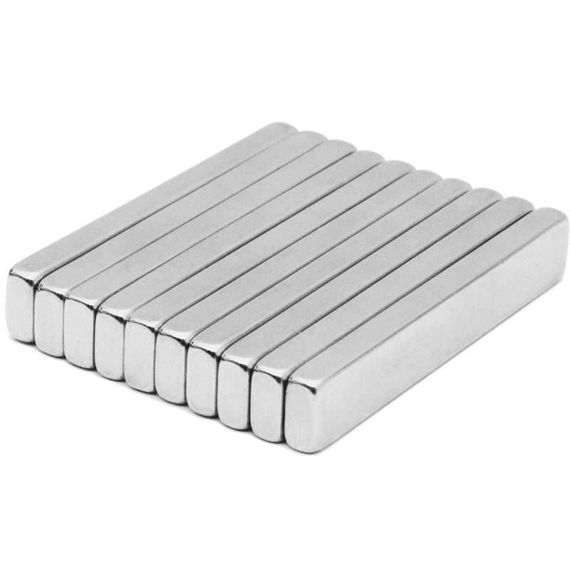 Powerful Neodymium Bar Magnets, Rare-Earth Metal Neodymium Magnet, N52, Incredibly Strong 33 LB Strength - 60 x 10 x 5 mm, Pack of 10 60x10x5mm-10 Pack - LeoForward Australia