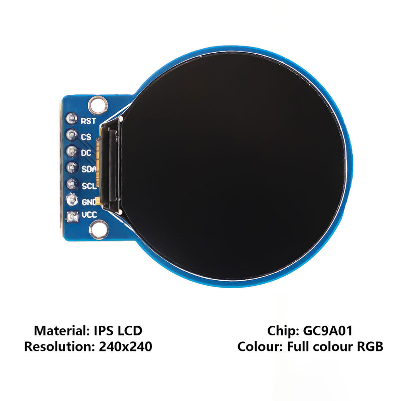  [AUSTRALIA] - ARCELI 3Pcs GC9A01 1.28-Inch Round TFT Display for Arduino, RGB IPS HD 240 x 240 Resolution SPI Interface LCD Display Module for Display Devices, Real-Time Monitoring and Instrument Display 3