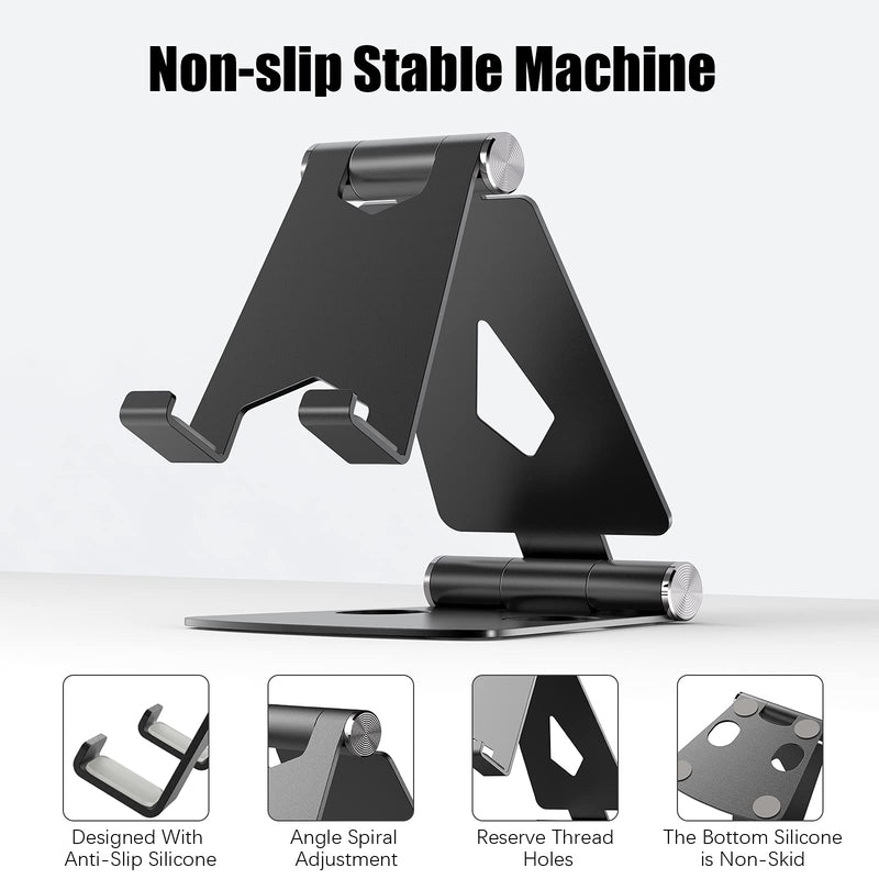  [AUSTRALIA] - 2Pack Cell Phone Stand for Angle Height Adjustable Desk Sturdy Aluminum Metal Phone Holder for iPhone,Ipad, Mobile Phone, All Android Smartphone,Desktop