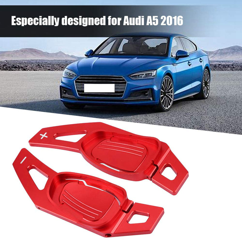 Qiilu Steering Wheel Shift Paddle Shifter Trim Cover for Audi A5 S3 S5 S6 SQ5 RS3 RS6 RS7 Red - LeoForward Australia