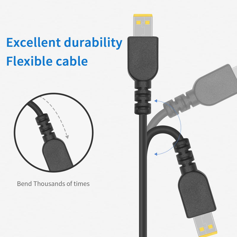  [AUSTRALIA] - Duttek USB C Input to Slim Tip Power Charging Cable, USB C Male to Mini USB Square Port Power Cable, Suitable for Thinkpad Laptop Power Cord 65w Only Power Supply. 5FT/1.5M