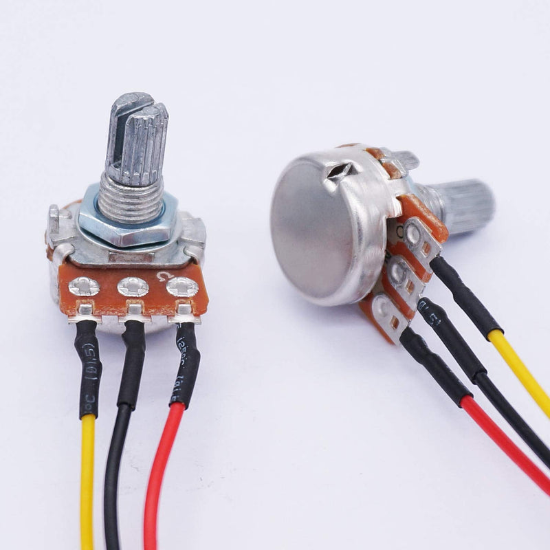  [AUSTRALIA] - TWTADE 3PCS 10K Ohm Linear Taper Adjustable Rotary Potentiometer Change Resistance WH148 B10K 3 Pin with XH2.54-3P Connector Wire Cable + Black Knob Cover Cap 148-10kBK