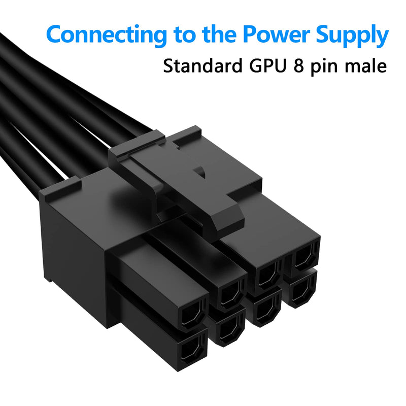  [AUSTRALIA] - SYBECHATF 16 AWG PCIE 8 Pin Male to Dual Pcie 8pin(6+2) Male Cable,GPU Power Adapter Cable for EVGA Modular Power Supply,Graphics Card 8pin Splitter(65cm+15cm)