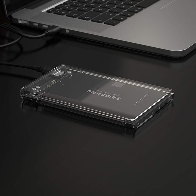  [AUSTRALIA] - SABRENT 2.5-Inch SATA to USB 3.0 Tool-Free Clear External Hard Drive Enclosure [Optimized for SSD, Supports UASP SATA III] (EC-OCUB)