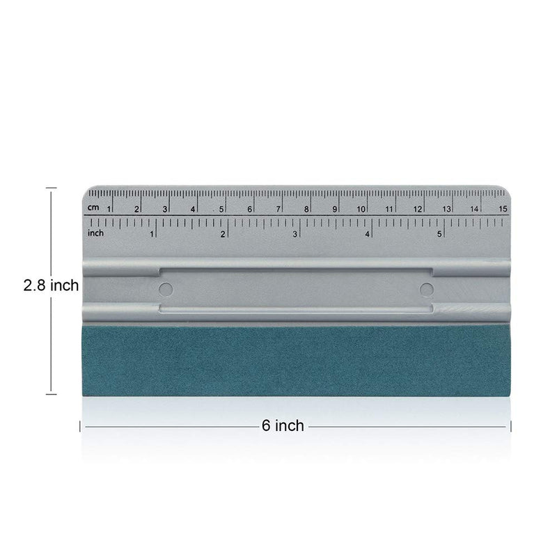  [AUSTRALIA] - Gomake 6 Inch All-in-1 Squeegee with Ruler and Micro-Fiber Felt Edge Vinyl Applicator Sign-Making Graphic Wall Wrap Advertising Film Installation and Measuring Tool, Pack of 3