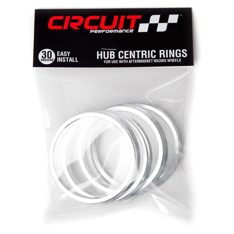 Circuit Performance 73.1mm OD to 64.1mm ID Silver Aluminum Hub Centric Rings - LeoForward Australia