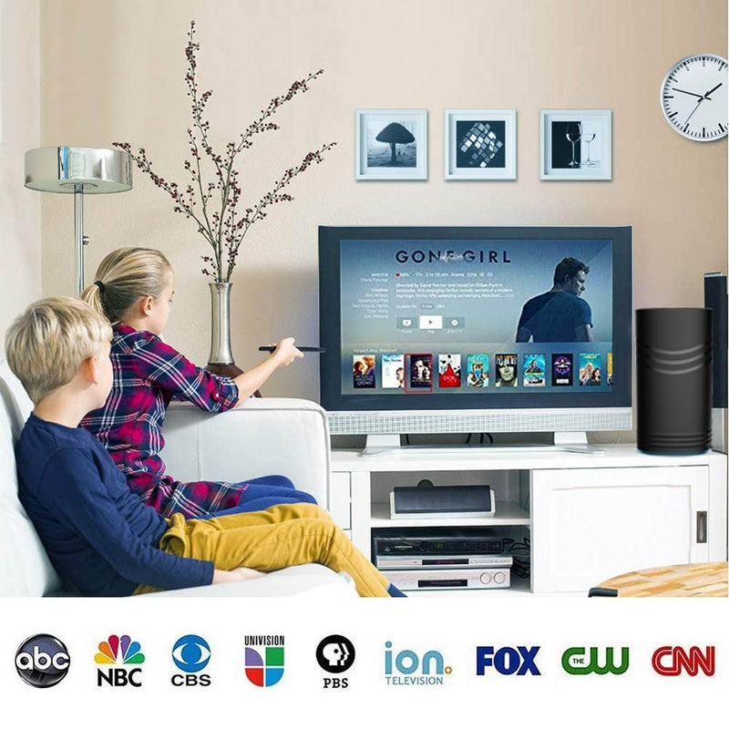  [AUSTRALIA] - ANTIER Amplified Digital TV Antenna 450 Miles Range HDTV - Support 4K 8K 1080p Fire tv Stick and All Older TV's - Smart Switch Amplifier Indoor Signal Booster - 9ft Coax Cable Black
