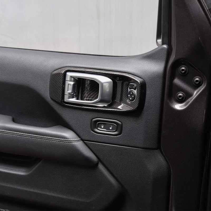 RT-TCZ Car Door Handle Bowl Cover Decor Trim JL Accessories for 2018-2020 Jeep Wrangler JL 4-Door (Carbon Fiber) - LeoForward Australia