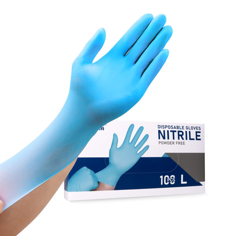  [AUSTRALIA] - Wostar Disposable Nitrile Gloves Powder & Latex Free 4mil Touch Screen Exam Disposable Non-Sterile Nitrile Gloves Blue 4mil Medium (Pack of 100)