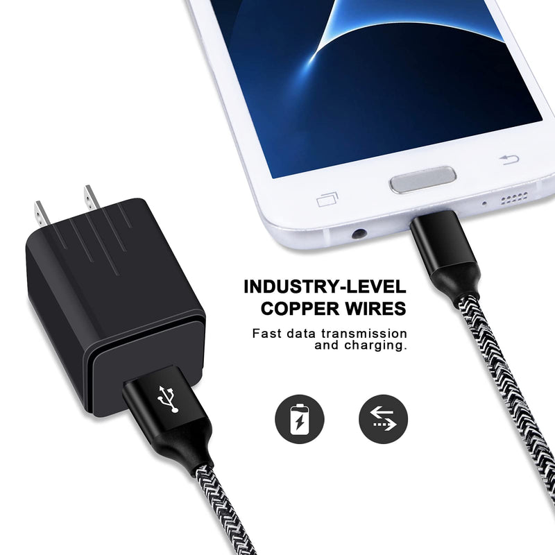  [AUSTRALIA] - Android Charger, Android Phone Charger Micro USB Charger Cord Fast Charging Cable 6 ft Long with Wall Charger Block Plug for Samsung Galaxy S6 S7 J3 J7 Note 5,LG Stylo 2 3 Plus,Tablet,Kindle Fire