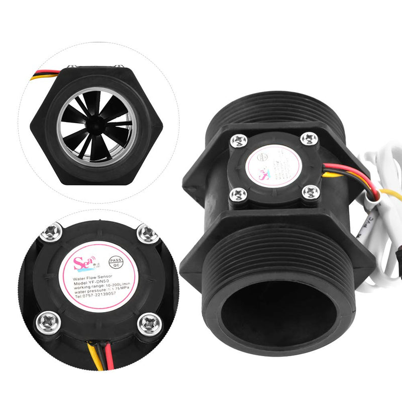  [AUSTRALIA] - DN50 G2" Turbine Flow Meter Water Flow Hall Sensor Switch Meter Sensor for Water Control for Water Heater Flow Meter Counter 10-200L/min