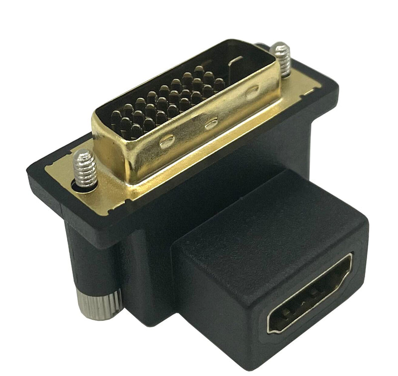  [AUSTRALIA] - Dafensoy Up Angled 90 Degree DVI to HDMI Adapter, Gilded DVI Male to HDMI Female, for Computer & HDTV & Graphics Card,Projector