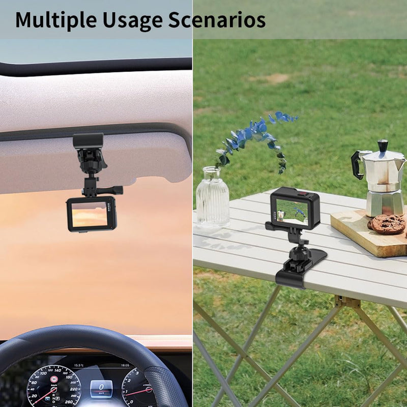  [AUSTRALIA] - SKEZN Upgrade Car Sun Visor Mount, VLOG/Video Holder Compatible with GoPro Hero 11/10/9/8 Black, Insta360, DJI and More (1.8 * 3.7 * 2.8 in) 1.8*3.7*2.8 in