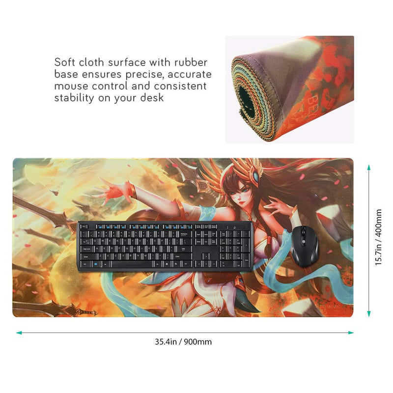 Beyme Large Gaming Mouse Pad XXL Size (900x400mm) Extended Mouse Mat/Desk Pad with Non-Slip Rubber Base, Special-Textured Surface for Keyboard and Mouse 90x40 yiruiliyagirl - LeoForward Australia