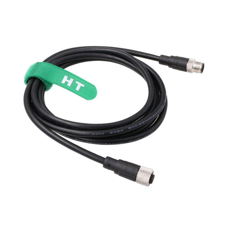  [AUSTRALIA] - HangTon M12 A Code 5 Pin Male Female Actuator Sensor Signal Shielded Cable for Industrial Controls Automation Device Network DeviceNet CANopen IO Link Profibus (5) 5.0 Meter