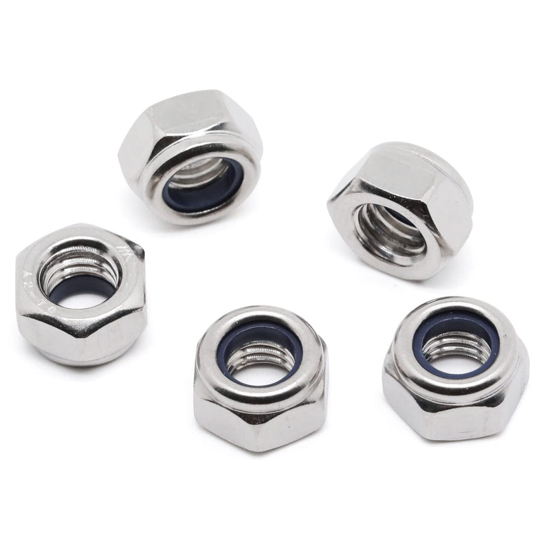  [AUSTRALIA] - M6-1.0 Metric Nylon Insert Hex Lock Nuts Locknuts, Stainless Steel 18-8 (304), Bright Finish, 50 PCS M6-1.0 (50 PCS)