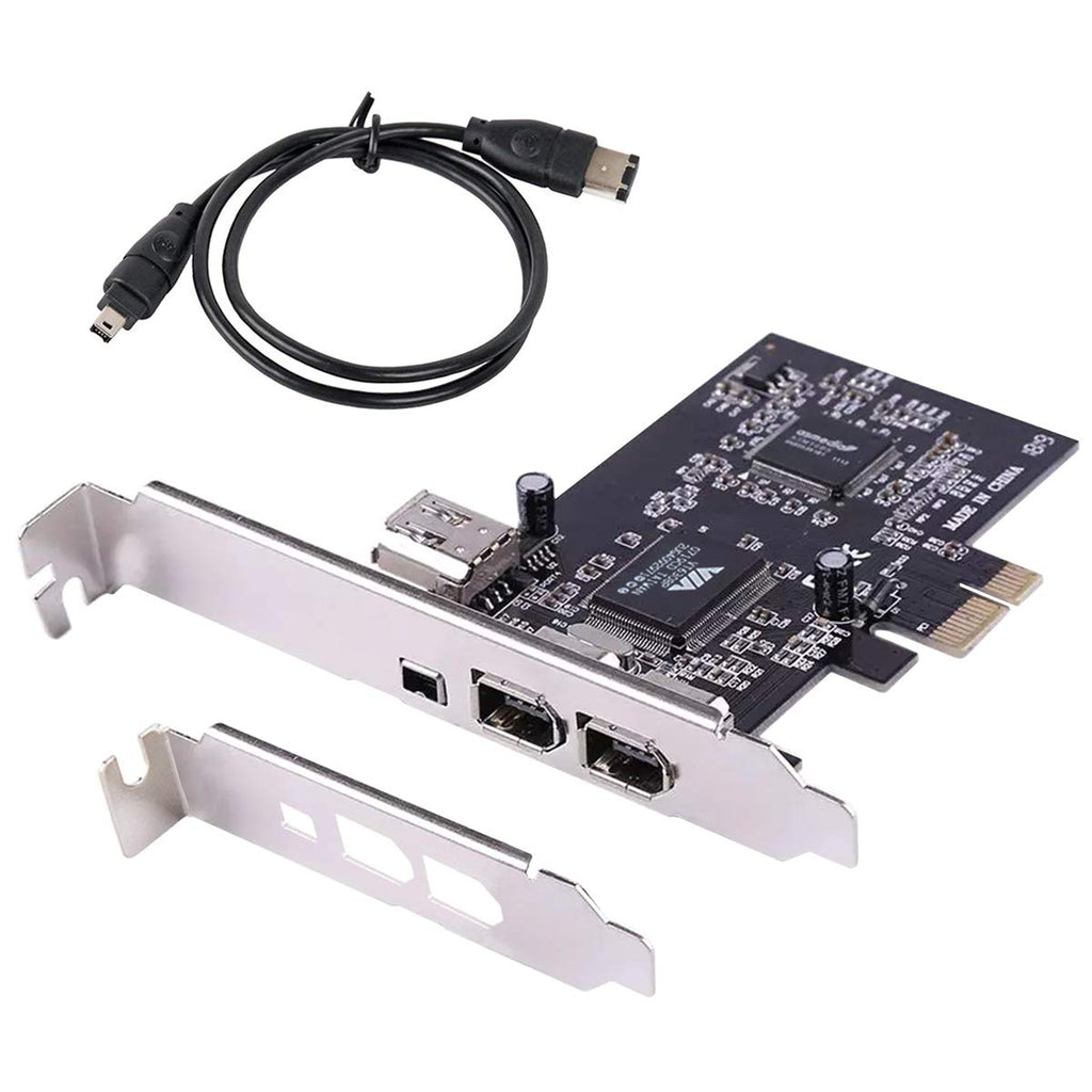  [AUSTRALIA] - ELIATER PCIe Firewire Card for Windows 10, IEEE 1394 PCI Express Controller 4 Ports(3 x 6 Pin and 1 x 4 Pin), 1394a Firewire 800 Adapter for Windows 7/8/Mac OS with Low Profile Bracket and Cable