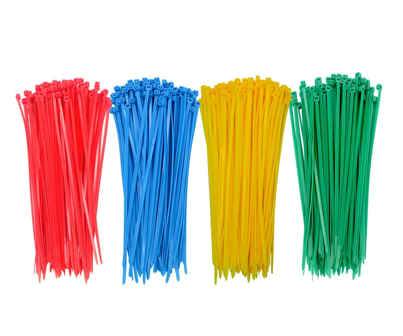  [AUSTRALIA] - DGOL 400 packs 8 inch Mix 4 Color Nylon Cable Ties, Colorful Electrical Wire Twist Zip Tie Lock Wraps 8" Mix Color