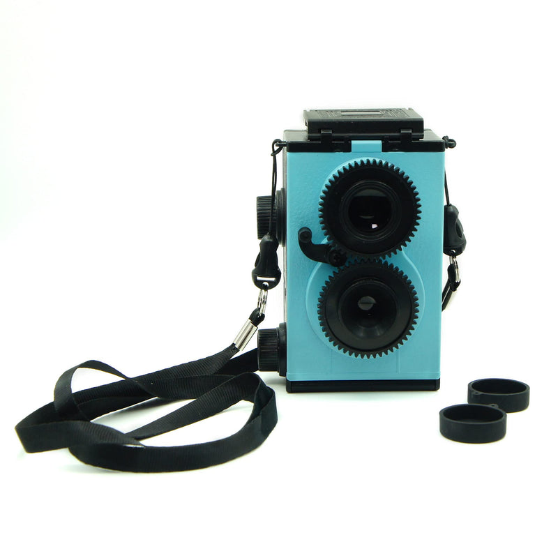  [AUSTRALIA] - Film Camera,Twin Lens Reflex(TLR),135Film Camera,Use 35mm Film,Reusable Camera,Finished Product(Blue) blue