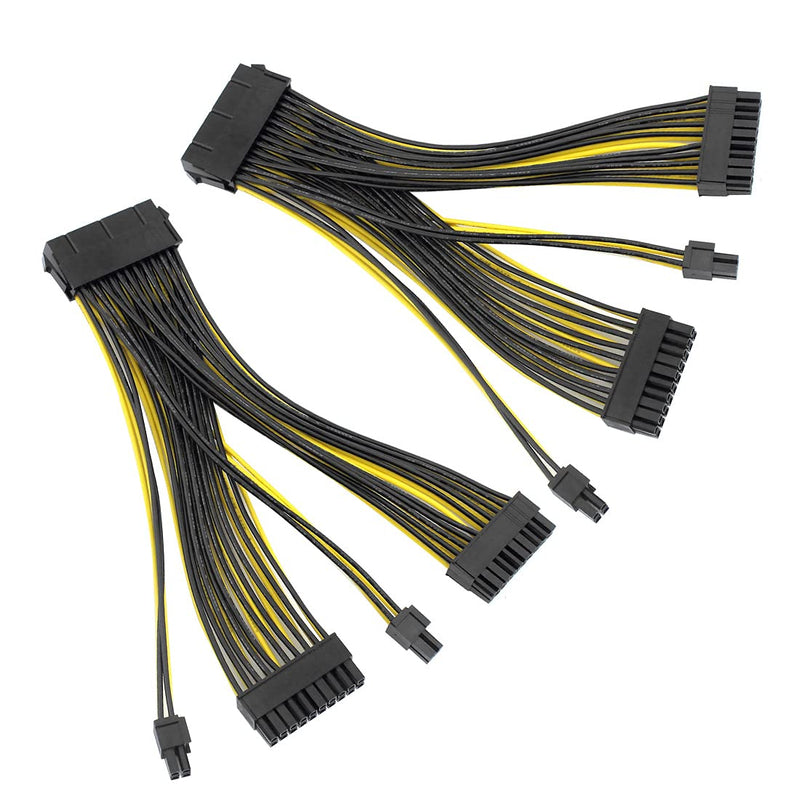  [AUSTRALIA] - JMT 24P 20+4 Pin Dual PSU Power Supply Cable,18AWG ATX Motherboard Mainboard Adapter Connector Cable Mining Extension Cable - 20cm (2 Pcs) 2 Pcs