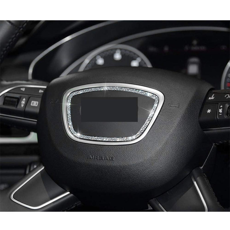  [AUSTRALIA] - Senauto Bling Steering Wheel Center Cover Trim Decoration Fit for Audi A3 A4L A6L Q3 Q5 Q7