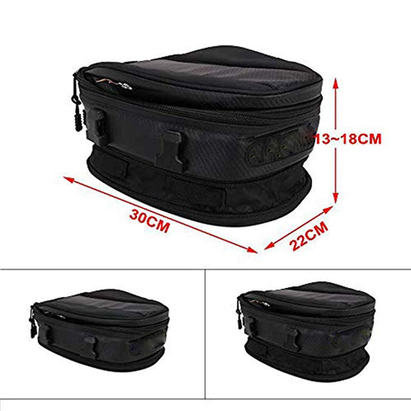  [AUSTRALIA] - Motorcycle Tail Bag Waterproof Luggage Bag Seat Bag Motorbike Saddle Bags Multifunctional PU Leather Bike Bag Sport Backpack,15 Liters black