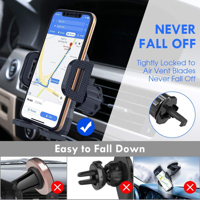  [AUSTRALIA] - Air Vent Phone Holder for Car,Miracase Vehicle Cell Phone Mount Cradle with Adjustable Clip Compatible with iPhone 13 Series/iPhone 12 Series/11 /11 Pro Max/XR/Samsung and More Classic Black