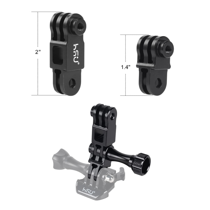  [AUSTRALIA] - HSU All Aluminum Alloy Basic Adapter Grab Bag for GoPro, Including 1/4 inch 20 Tripod Mount, Rotation Camera Mount, Adjust Arm, Thumbscrew and Wrench（9 Pcs）