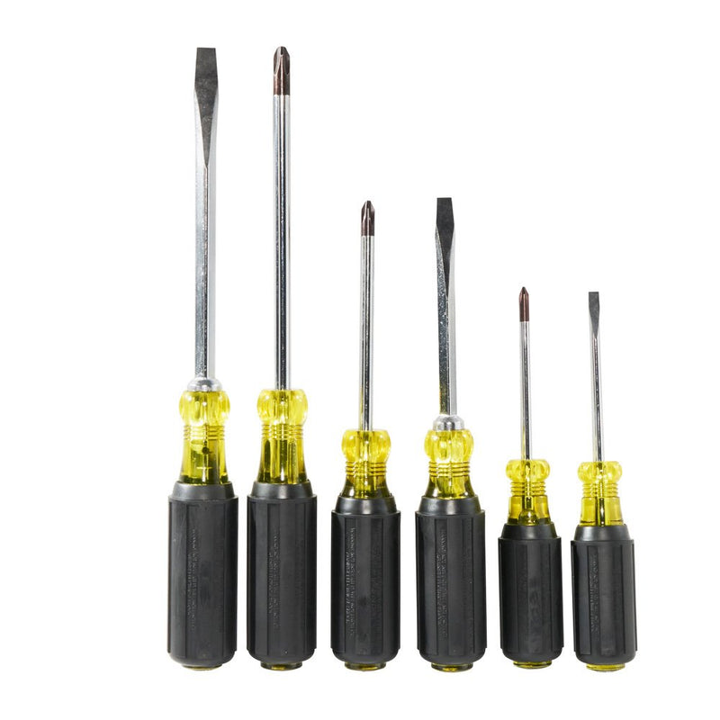  [AUSTRALIA] - Klein Tools 85074 Screwdriver Set, 6-Piece Screwdriver Kit with All Purpose Flathead Screwdrivers (3) and Phillips Screwdrivers (3) 6-Piece Set