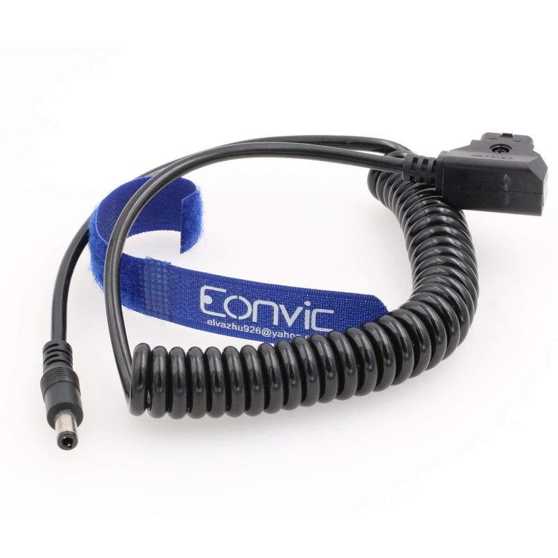  [AUSTRALIA] - Eonvic D-Tap Male to DC 5.5x2.5mm Coiled Cable for DSLR Rig Power V-Mount Anton Battery (Straight DC) Straight DC