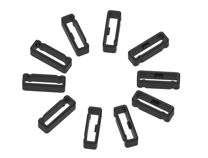 11-Pack Replacement Fastener Ring for Garmin Fenix 3/Fenix 3 HR/Fenix 3 Sapphire/Fenix 5X/Fenix 5X Plus/Fenix 6X&6X Pro/Descent Mk1/Quatix 3/Tactix Bravo Silicone Band Keeper Security Loop(Black-26mm) Black - LeoForward Australia
