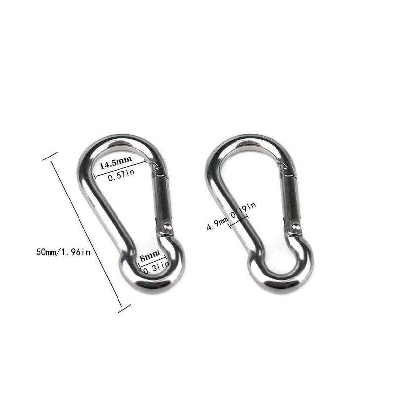  [AUSTRALIA] - Hamineler 2PCS 304 Stainless Steel Single Pulley Block M15, Wire Rope Crane Pulley Block Hanging Wire Towing Wheel with 2PCS Spring Snap Hook