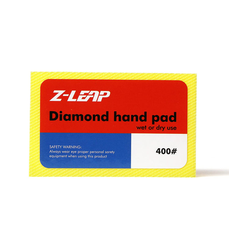  [AUSTRALIA] - Z-LEAP Diamond Hand Polishing Pads for Glass Marble Concrete Foam Backed Sanding Blocks for 400 Grit 400#