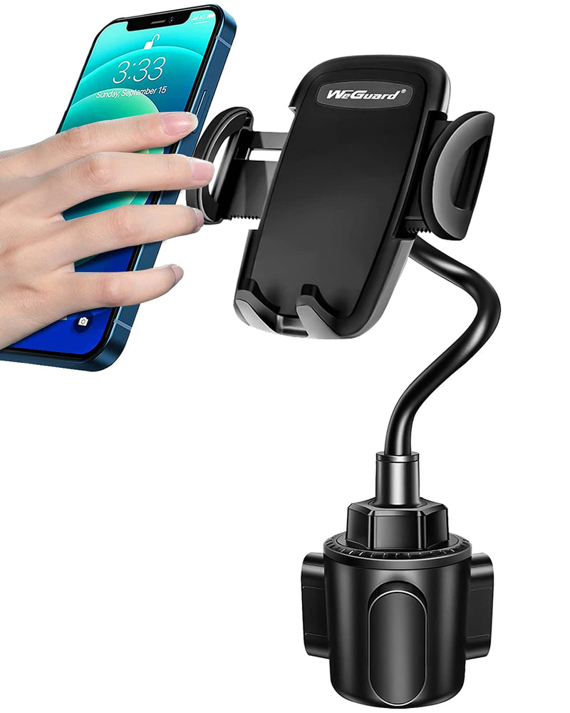  [AUSTRALIA] - WeGuard Cup Holder Phone Mount, No Shaking Cup Phone Holder for Car Rock Solid Car Phone Holder Mount for Cars, Trucks, SUVs etc, Compatible with iPhone 14 13 Plus Pro Max Samsung All 4-7'' Phones