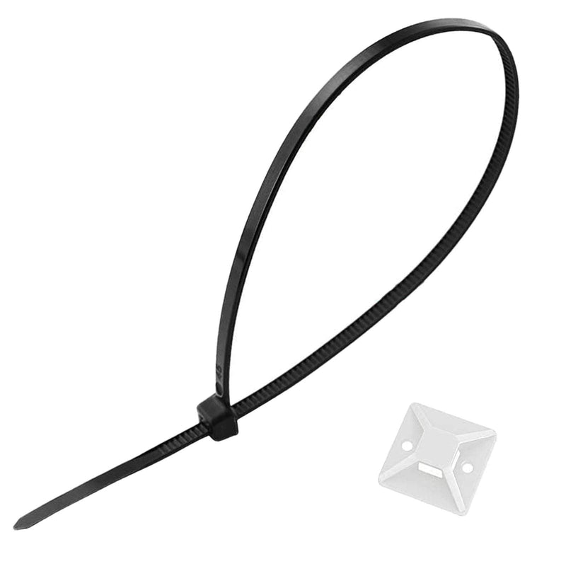  [AUSTRALIA] - 10inch Width 0.15inch Cable Zip Ties Nylon Self Locking Wire Ties with White Cable Tie Mounts Plastic (250Pcs 4x250)