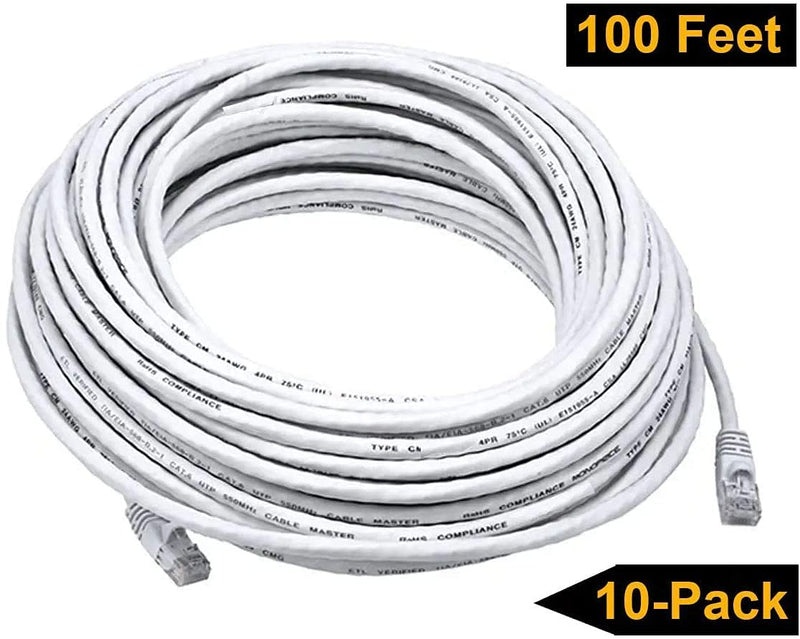  [AUSTRALIA] - iMBAPrice 1' Cat5e Network Ethernet Patch Cable, 10 Pack, White (IMBA-CAT5-01WT-10PK) 1 Feet