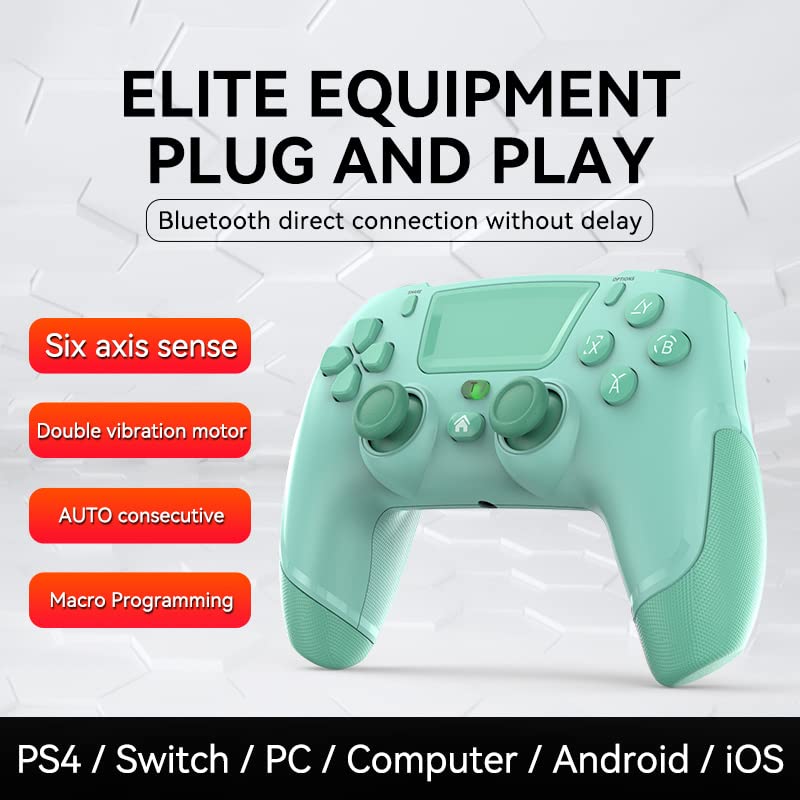  [AUSTRALIA] - RALAN Green Wireless Controller Compatible with Playstation 4/Pro/Slim/PS3/IOS/PC PS4 Dualshock 4 Gamepad with Headphone Jack and Touch Pad