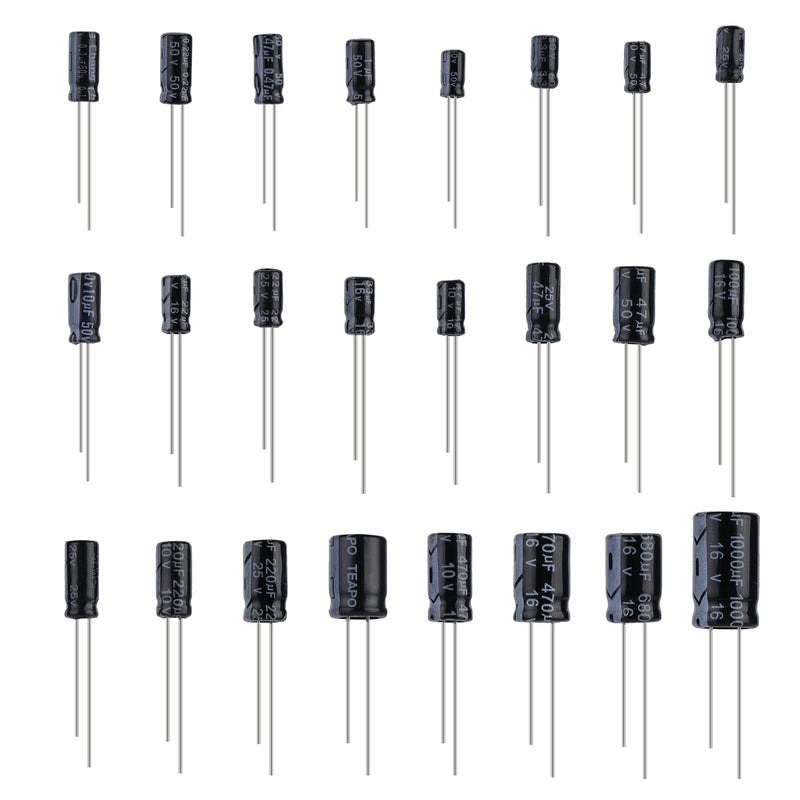  [AUSTRALIA] - OCR 24Value 500pcs Electrolytic Capacitor Assortment Box Kit Range 0.1uF－1000uF