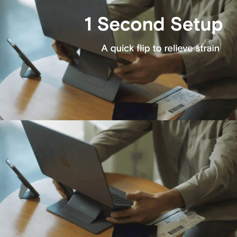  [AUSTRALIA] - MOFT Laptop Stand Graphene Cooling 2-Height MacBook Stand, Upgraded Traceless Glue, Fits Laptops Without Bottom Vents, Repositionable