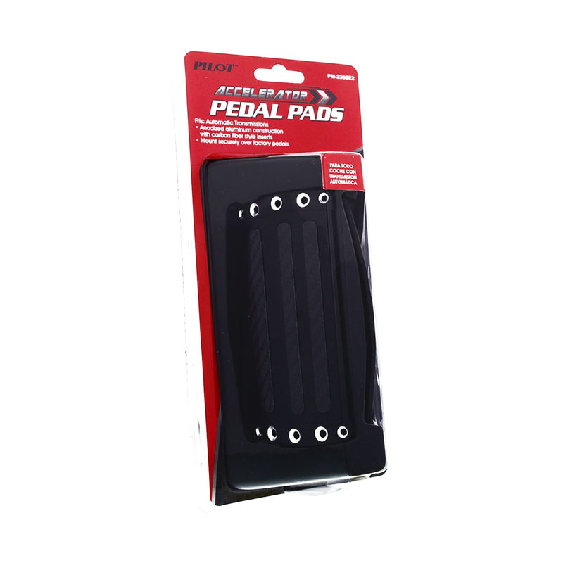  [AUSTRALIA] - Pilot Automotive PM-2366E2 Black Anodized Aluminum Pedal Pads with Carbon Fiber Look Inserts - 2 Piece