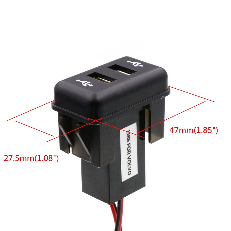  [AUSTRALIA] - Timloon Dual USB Car Charger 5V 2.1A/2.1A Dual USB Power Socket for Smart Phone Ipad iPhone Use for Volvo FH FH12