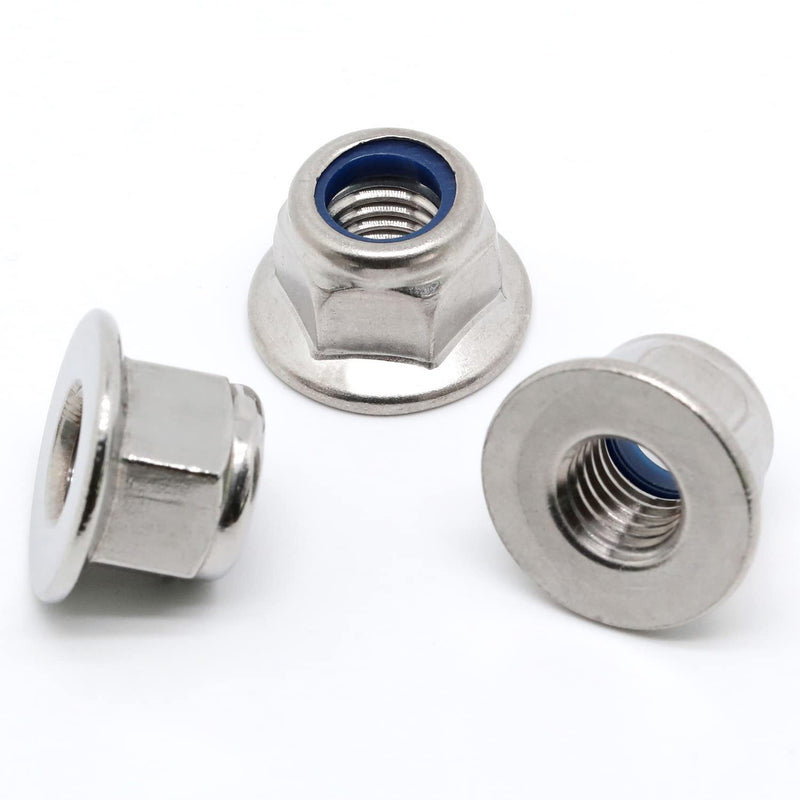  [AUSTRALIA] - M6-1.0 Flange Nylon Insert Lock Nuts Flanged Locknuts, DIN 6926, Stainless Steel 18-8 (304), Bright Finish, 25 PCS M6 (25 PCS)