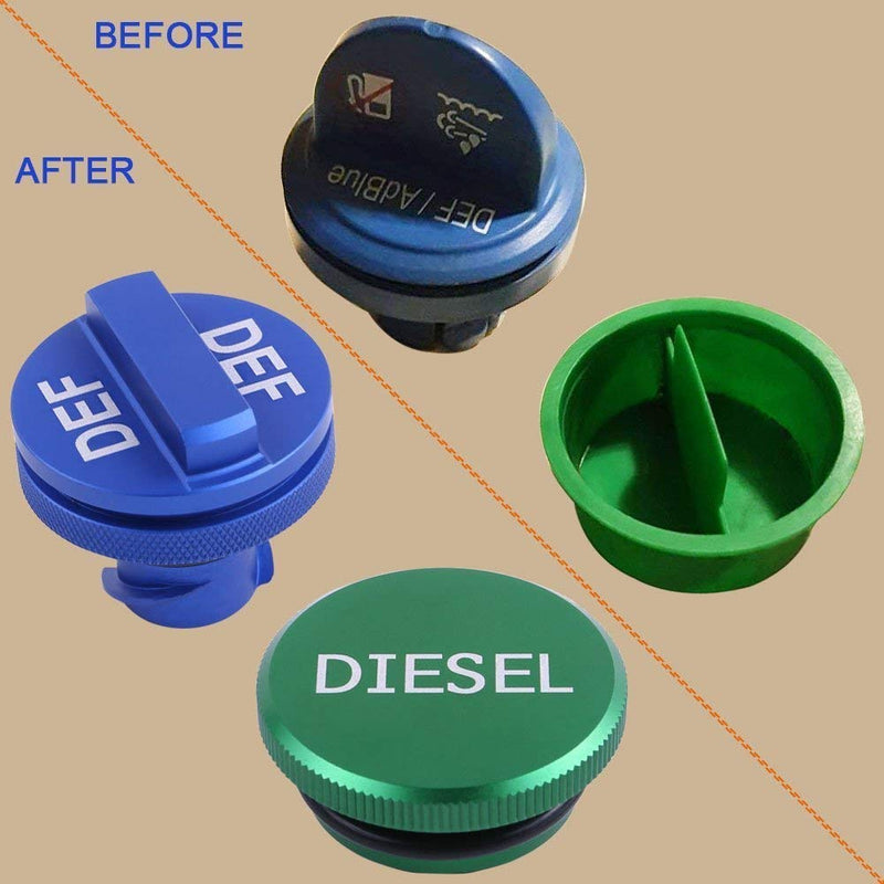  [AUSTRALIA] - Diesel Fuel Cap for Dodge, Magnetic Ram Diesel Billet Aluminum Fuel Cap and DEF Cap Combo for 2013-2018 Dodge Ram Truck 1500 2500 3500 with New Easy Grip Design … DEF DIESEL