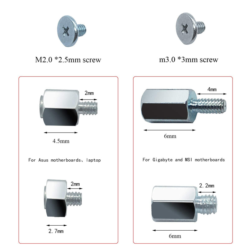  [AUSTRALIA] - m.2 ssd Screw kit, M.2 Screws Mounting Screws Kit Components for Asus Gigabyte ASRock Motherboard and Nvme